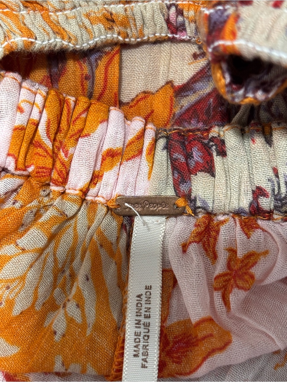 ⚪️Free People Orange Floral Tie-Front Romper - Picture 4 of 15